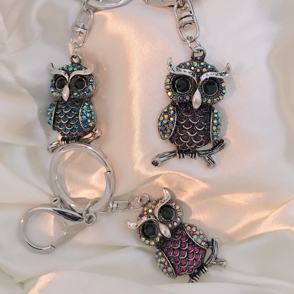 Owl diamond keychain